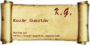 Kozár Gusztáv névjegykártya